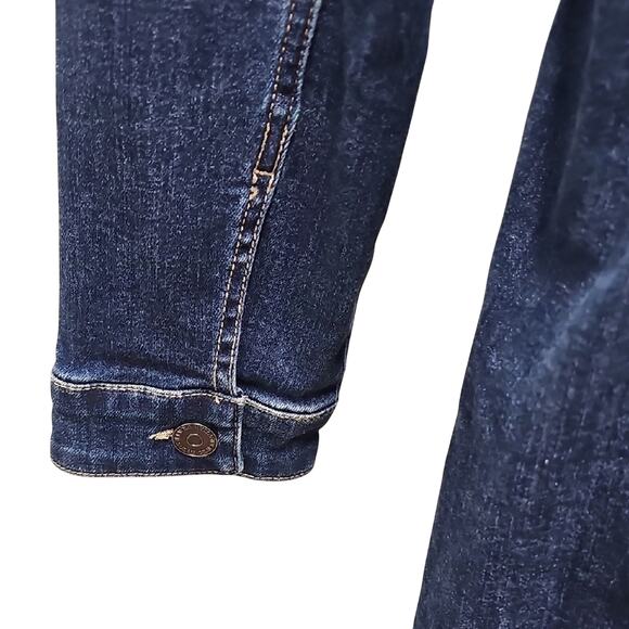 Susan Graver Jeans Dark Blue Denim Jacket Dress w/Belted Waist Womens Size MP - Picture 8 of 10
